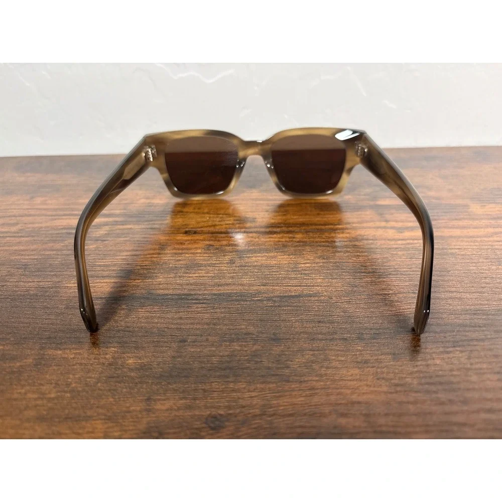 Salvatore Ferragamo SF201S Square Sunglasses Khaki Brown Wood‎ Grain Italy